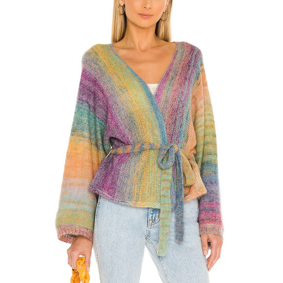 Mes Demoiselles Sweaters - Mes Demoiselles 'Revival' Pink Knit Kimono Size 0